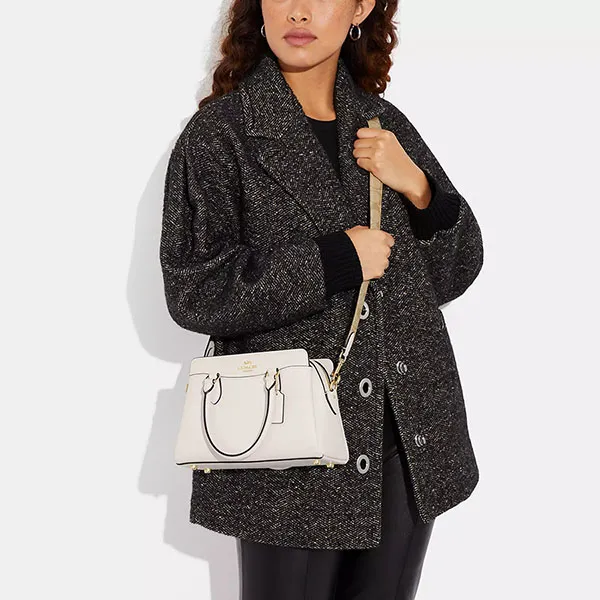Túi Xách Tay Nữ Coach Mini Darcie Carryall Bag With Signature Canvas Detail CH502 Màu Trắng T_NS
