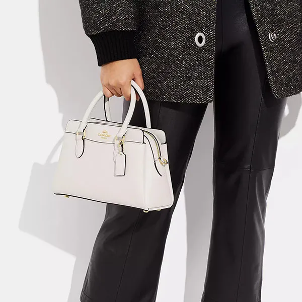Túi Xách Tay Nữ Coach Mini Darcie Carryall Bag With Signature Canvas Detail CH502 Màu Trắng T_NS