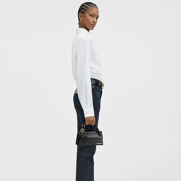 Túi Xách Tay Nữ Jacquemus Le Chiquito Long Boucle Bag 233BA326-3164-990 Màu Đen