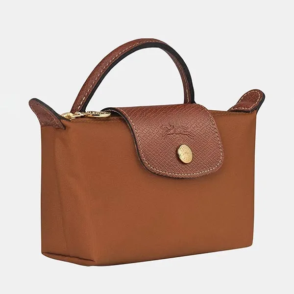 Túi Xách Tay Nữ Longchamp Le Pliage Original Pouch With Handle Màu Nâu - Túi xách - Vua Hàng Hiệu