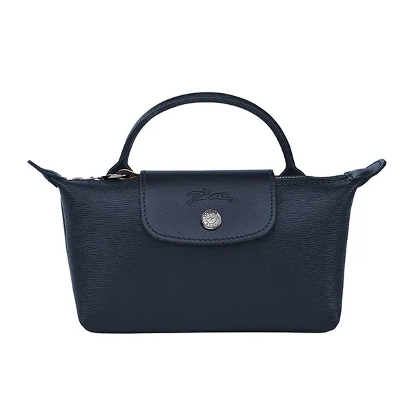 Túi Xách Tay Nữ Longchamp Le Pliage Pouch With Handle 34175HYQ556 Màu Xanh Navy - Túi xách - Vua Hàng Hiệu
