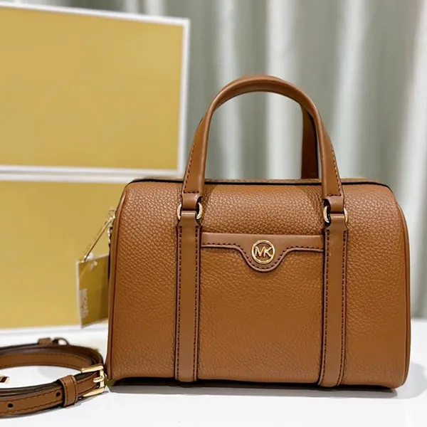 Túi Xách Tay Nữ Michael Kors MK Duffle Satchel 35S4GTFC1Y Màu Nâu - Túi xách - Vua Hàng Hiệu