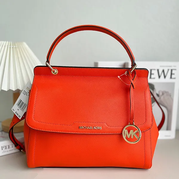 Túi Xách Tay Nữ Michael Kors MK Talia Large Top Handle Satchel Ballet 38S0CAMS3L Màu Cam