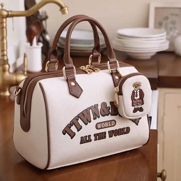 Túi Xách Tay Nữ TTWN BEAR TN3650 Màu Be - Nâu
