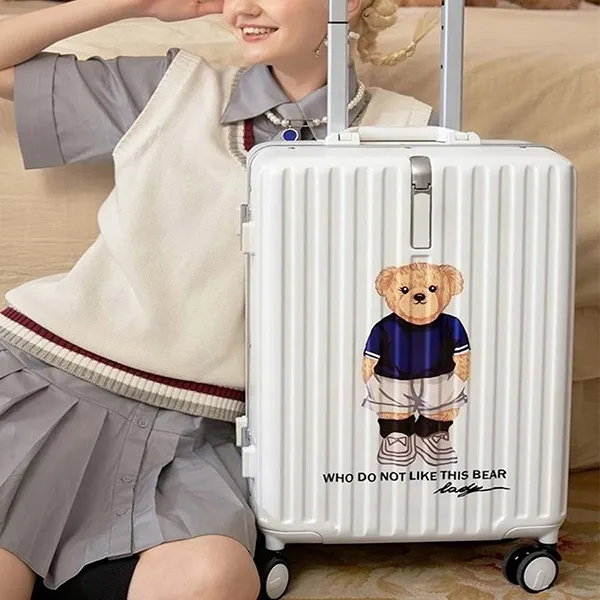 Vali Nữ TTWN BEAR TN7002-24C-100 Màu Trắng Size 24inch - Túi xách - Vua Hàng Hiệu
