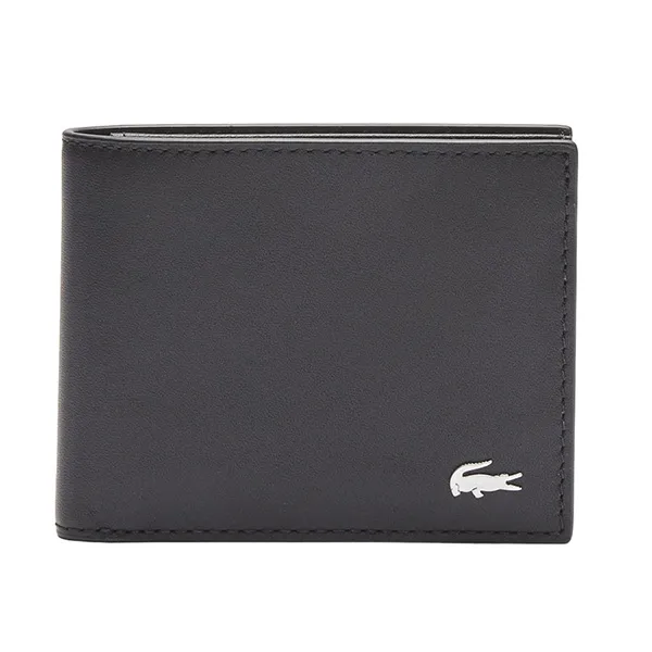 Ví Nam Lacoste Black Fitzgerald Leather Billfold With ID Card Holder NH1407FG Màu Đen