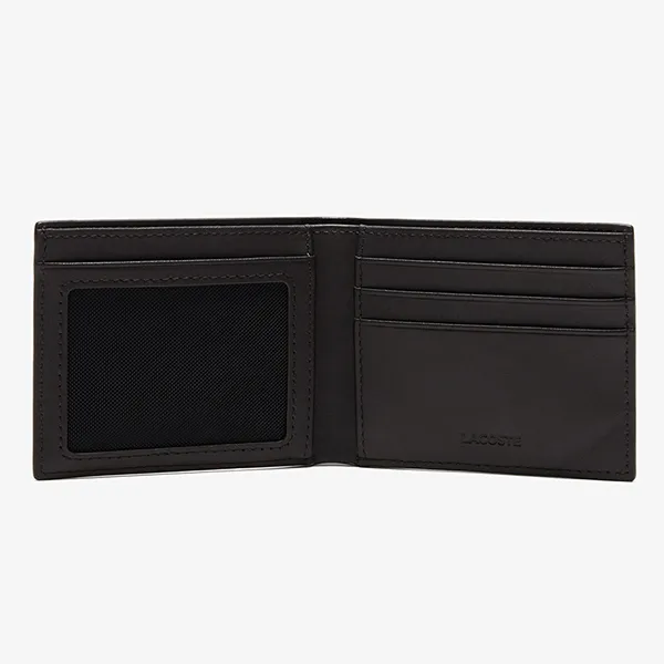 Ví Nam Lacoste Fitzgerald Leather Billfold With ID Card Holder Dark Brown NH1407FG 028 Màu Nâu Đen
