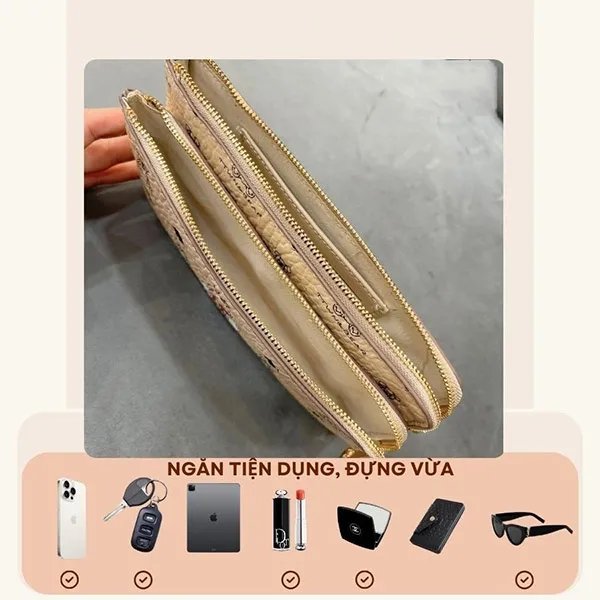 Ví Nữ TTWN BEAR Original TT2496-TT2495 Dompet Pouch Màu Be - Túi xách - Vua Hàng Hiệu