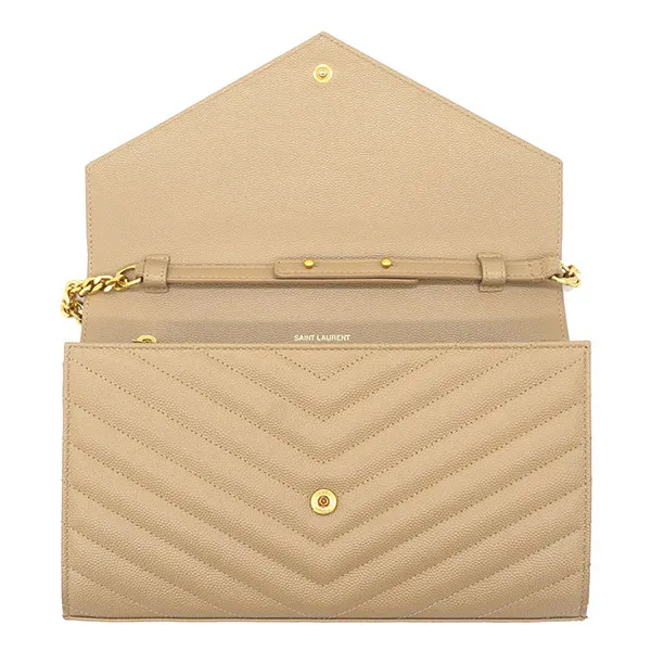 Túi Đeo Chéo Nữ Yves Saint Laurent YSL Beige Matelasse Leather Monogram Envelope Màu Be - Túi xách - Vua Hàng Hiệu