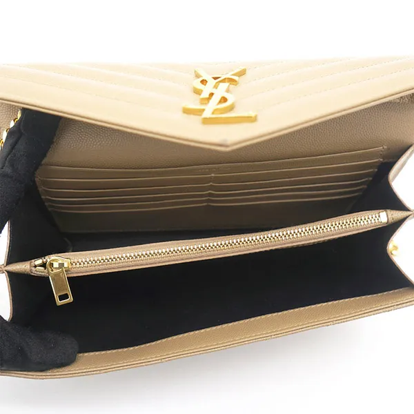 Túi Đeo Chéo Nữ Yves Saint Laurent YSL Beige Matelasse Leather Monogram Envelope Màu Be - Túi xách - Vua Hàng Hiệu