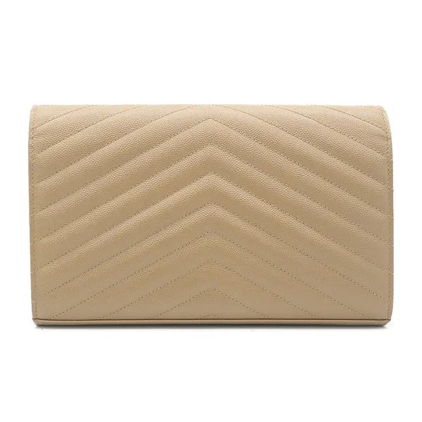 Túi Đeo Chéo Nữ Yves Saint Laurent YSL Beige Matelasse Leather Monogram Envelope Màu Be - Túi xách - Vua Hàng Hiệu