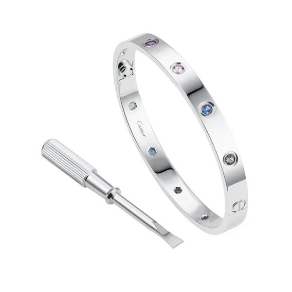 Vòng Đeo Tay Jewery Luxury Love Bracelet White Gold Màu Bạc