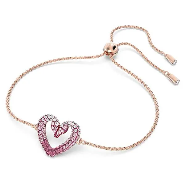 Vòng Đeo Tay Nữ Swarovski Sublima bracelet Heart, Small, Pink, Rose Gold-tone Plated 5640300 Màu Vàng Hồng - Trang sức - Vua Hàng Hiệu