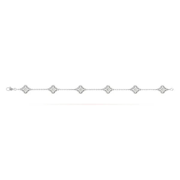 Vòng Đeo Tay Nữ Jewery Luxury Sweet Alhambra 6 Motifs Bracelet Màu Vàng Trắng - Trang sức - Vua Hàng Hiệu