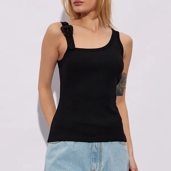 Áo Ba Lỗ Nữ Versace Jeans Couture Black With Baroque Buckle 76HAM625 J0004 899 Tank Top Màu Đen Size 38 - Thời trang - Vua Hàng Hiệu