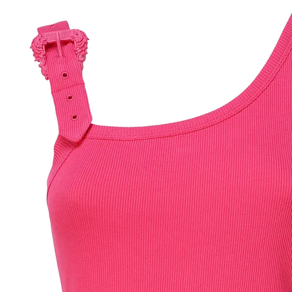 Áo Ba Lỗ Nữ Versace Jeans Couture Pink With Baroque Buckle 76HAM625 J0004 401 Tank Top Màu Hồng Size 38