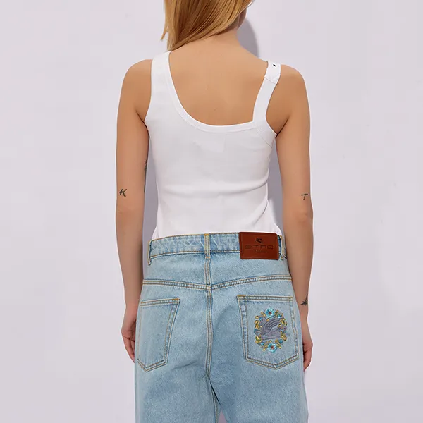 Áo Ba Lỗ Nữ Versace Jeans Couture White With Baroque Buckle 76HAM625 J0004 003 Tank Top Màu Trắng Size 38 - Thời trang - Vua Hàng Hiệu