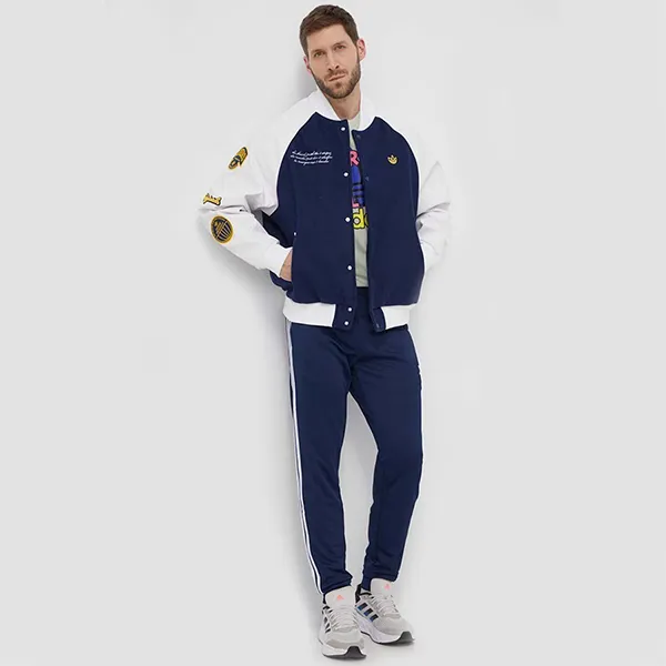 Áo Khoác Nam Adidas Originals Bomber Jacket IS2926 Màu Xanh Phối Trắng Size S