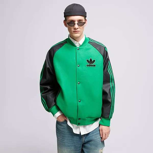 Áo Khoác Nam Adidas Originals SST Varsity Jacket HZ0696 Màu Xanh Phối Đen Size S - Thời trang - Vua Hàng Hiệu