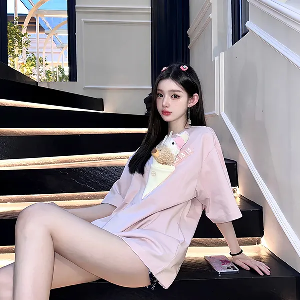 Áo Phông 13 De Marzo Doozoo Ice-Cream T-shirt Morganite Màu Hồng Size S