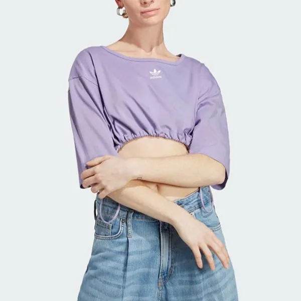 Áo Phông Nữ Adidas Originals Logo Printed Two Piece Tshirt IC7203 Màu Tím Size M