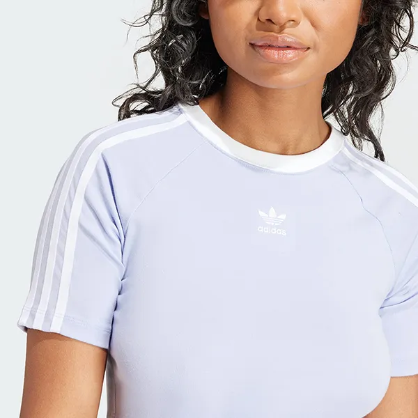 Áo Phông Nữ Adidas T-shirt 3 Stripes Baby Tee IP0658 Màu Tím Size XS