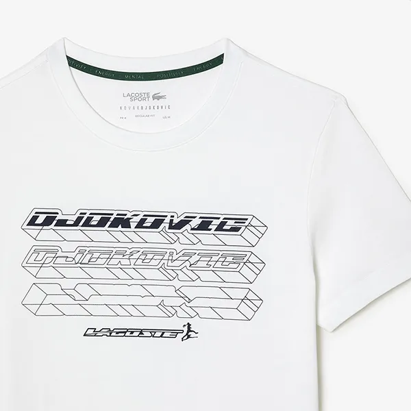 Áo Phông Nam Lacoste T- Shirt x Novak Djokovic TH5191 001 Màu Trắng Size 3