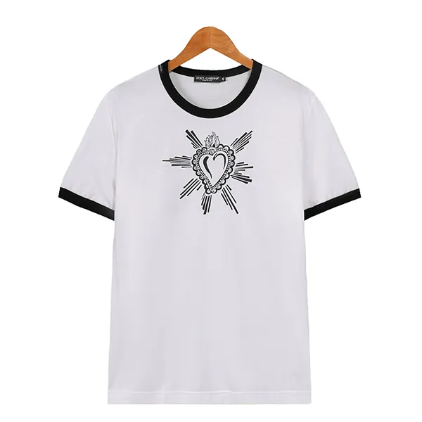 Áo Phông Nam Dolce & Gabbana D&G Heart G8HI7T Tshirt Màu Trắng Size 46