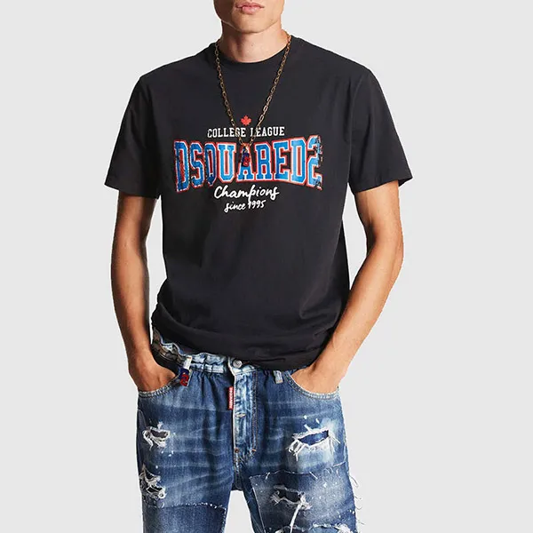 Áo Phông Nam Dsquared2 Tshirt S74GD1258 D20014 900 Màu Đen Size S - Thời trang - Vua Hàng Hiệu