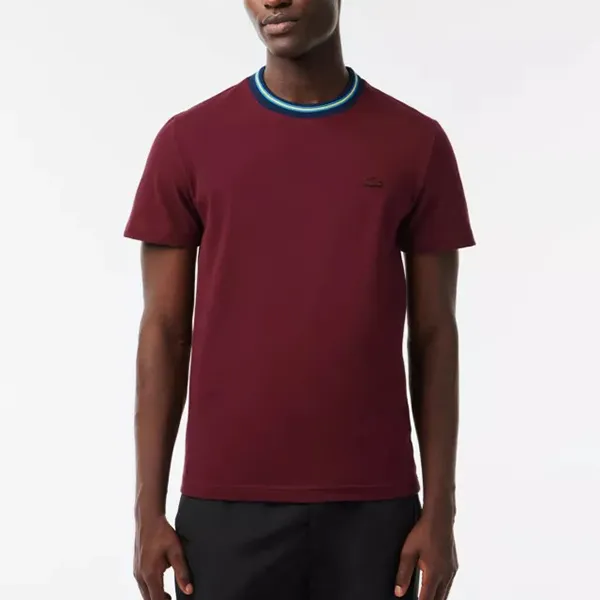 Áo Phông Nam Lacoste Essential Crew Neck Tshirt TH6345 YUP Màu Đỏ Mận Size 3 - Thời trang - Vua Hàng Hiệu