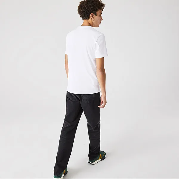 Áo Phông Nam Lacoste Men's Regular Fit Crew Neck Printed T-Shirt TH2645 001 Màu Trắng Size 2
