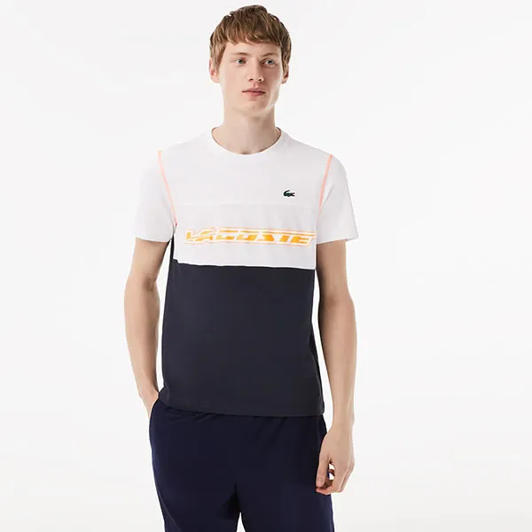 Áo Phông Nam Lacoste Tennis x Daniil Medvedev Jersey TShirt 0100-LACTH5197WYI000004 Màu Trắng Phối Xanh Size 5
