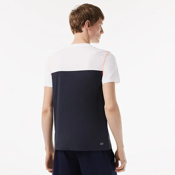 Áo Phông Nam Lacoste Tennis x Daniil Medvedev Jersey TShirt 0100-LACTH5197WYI000004 Màu Trắng Phối Xanh Size 5