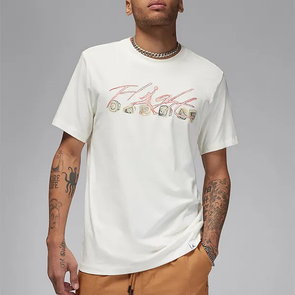 Áo Phông Nam Nike Jordan Flight Essentials Tshirt FN5966-133 Màu Trắng Ngà Size L