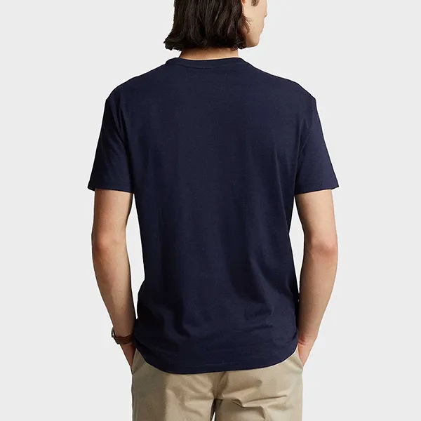 Áo Phông Nam Ralph Lauren With Logo Embroidered T-Shirt 710680785004 Màu Xanh Navy Size S - Thời trang - Vua Hàng Hiệu
