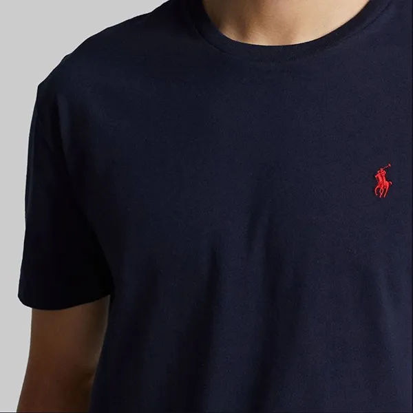 Áo Phông Nam Ralph Lauren With Logo Embroidered T-Shirt 710680785004 Màu Xanh Navy Size S - Thời trang - Vua Hàng Hiệu