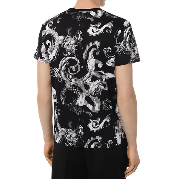 Áo Phông Nam Versace Jeans Couture With Baroque Logo Printed T-Shirt 76GAH6S0 JS287 899 Màu Đen Size S - Thời trang - Vua Hàng Hiệu