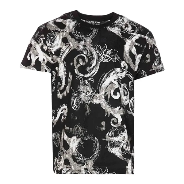 Áo Phông Nam Versace Jeans Couture With Baroque Logo Printed T-Shirt 76GAH6S0 JS287 899 Màu Đen Size S - Thời trang - Vua Hàng Hiệu