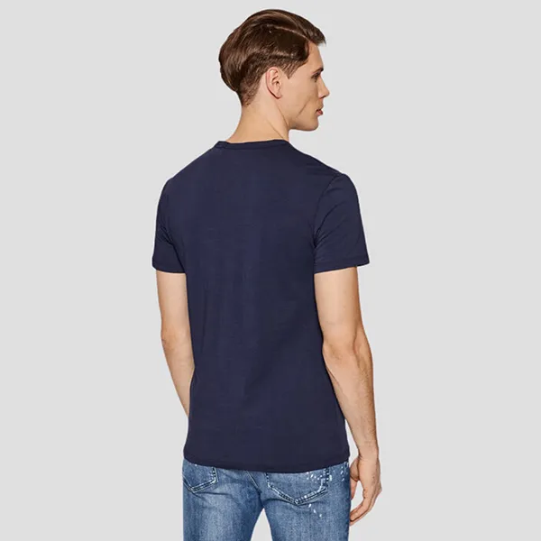Áo Phông Nam Versace With Logo Printed T-Shirt AU04023 AC00058 A98F Màu Xanh Navy Size 5
