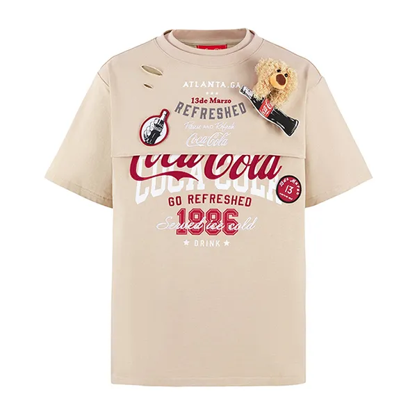 Áo Phông Nữ 13 De Marzo X Coca-Cola TShirt 098 Màu Be Size S