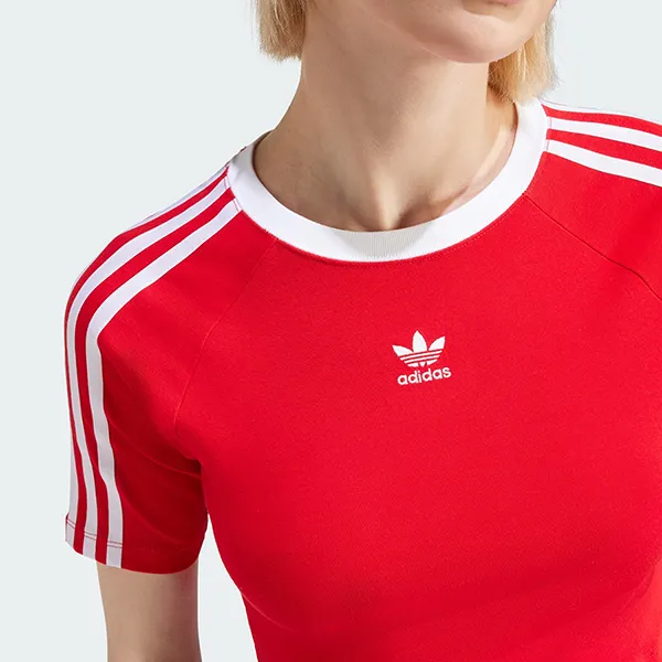 Áo Phông Nữ Adidas T-shirt 3 Sọc Baby Tee IP0665 Màu Đỏ Size S - Thời trang - Vua Hàng Hiệu