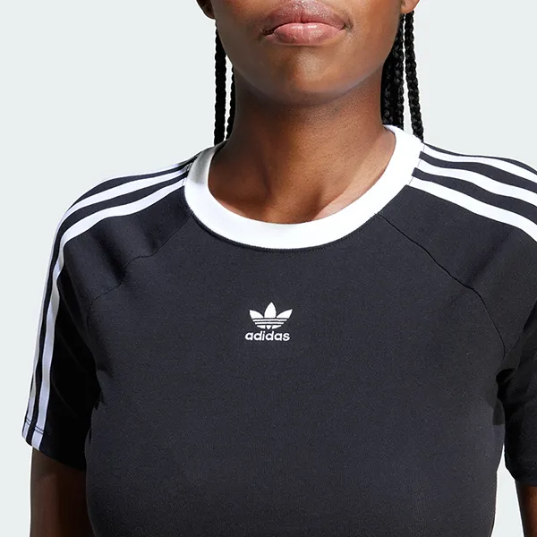 Áo Phông Nữ Adidas T-shirt 3 Sọc Baby Tee IU2532 Màu Đen Size XS