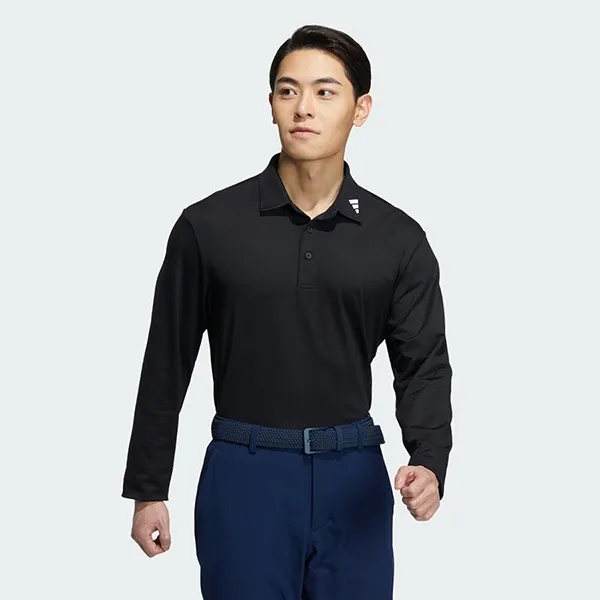 Áo Polo Dài Tay Nam Adidas Solid Stretch Long Sleeve IA2700 Màu Đen Size M