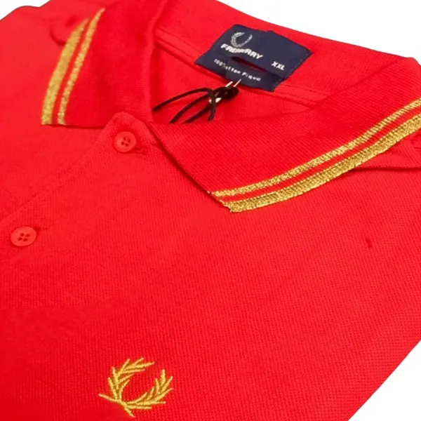Áo Polo Dài Tay Nam Fred Perry Viền Cổ FR16111024 Màu Đỏ Size L - Thời trang - Vua Hàng Hiệu