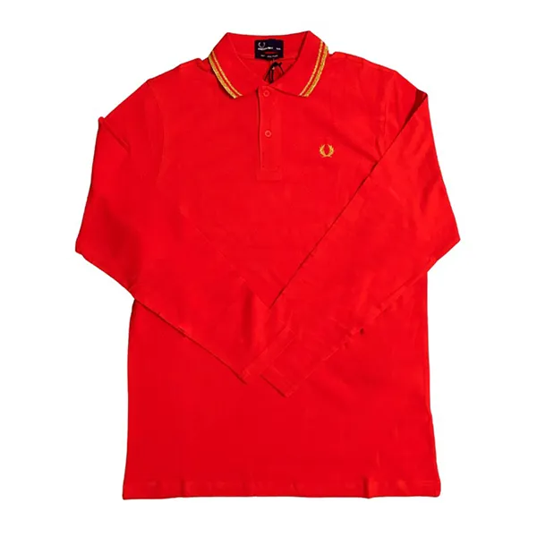 Áo Polo Dài Tay Nam Fred Perry Viền Cổ FR16111024 Màu Đỏ Size L - Thời trang - Vua Hàng Hiệu