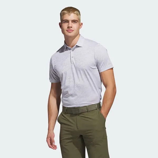 Áo Polo Nam Adidas Jacquard Fabric Golf HS1113 Màu Xám Trắng Size L