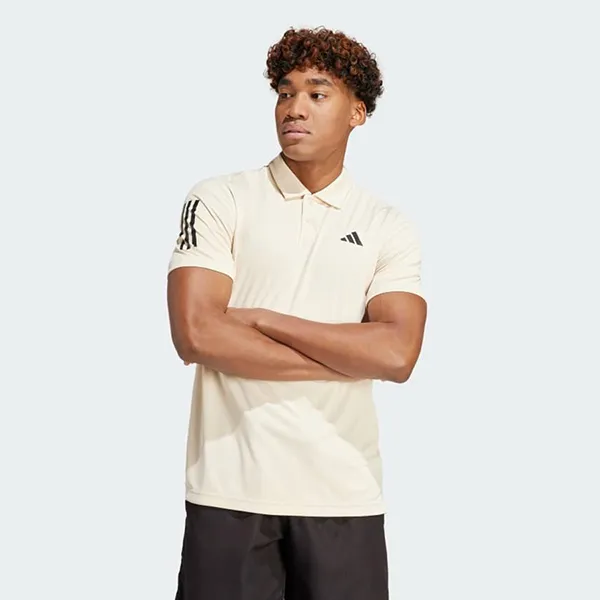 Áo Polo Nam Adidas Tennis 3 Sọc Club Sand Strata HS3270 Màu Kem Size L (Form Á)