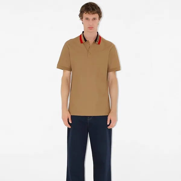 Áo Polo Nam Burberry Cotton Polo Shirt 80512361 Màu Nâu Camel Size XS - Thời trang - Vua Hàng Hiệu