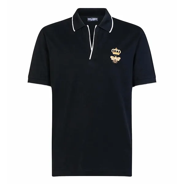 Áo Polo Nam Dolce & Gabbana D&G Black With Logo Embroidered G8KB4Z G7WUR N0000 Màu Đen Size 44