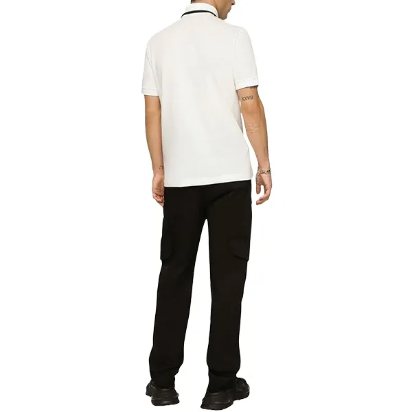 Áo Polo Nam Dolce & Gabbana D&G Logo Polo Shirt G8PU6Z Màu Trắng Size 44